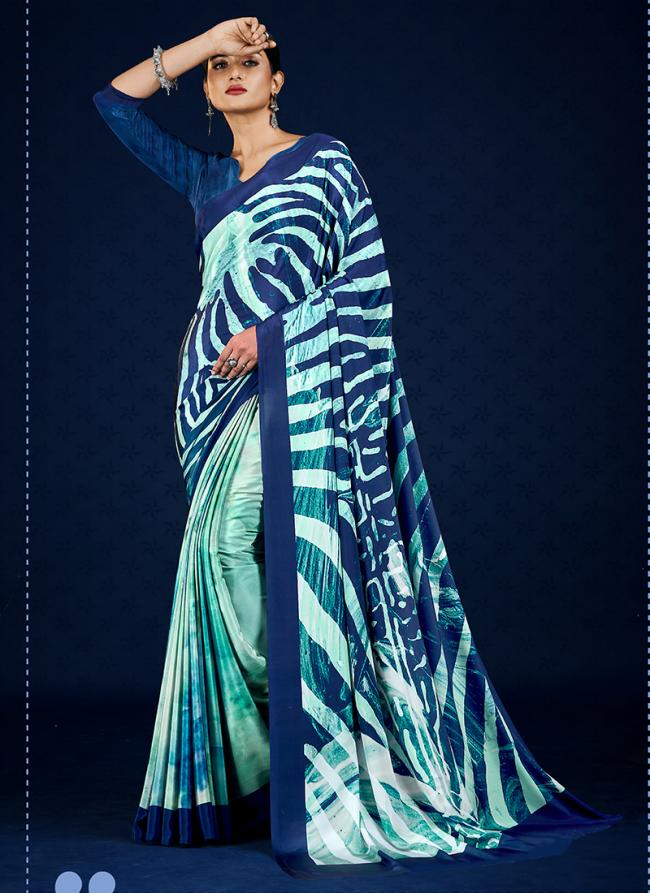 Crepe Multi Colour Casual Wear Printed Saree